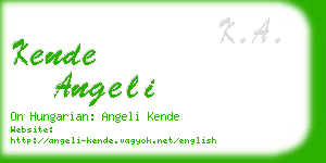 kende angeli business card